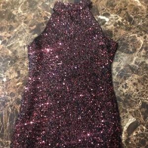 Red and black glittered cheap,shiny party dress